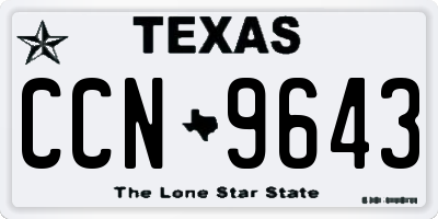 TX license plate CCN9643