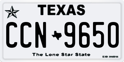 TX license plate CCN9650