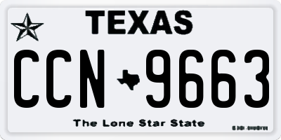 TX license plate CCN9663