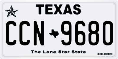TX license plate CCN9680