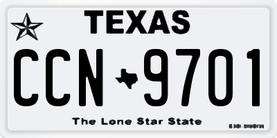 TX license plate CCN9701