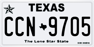 TX license plate CCN9705