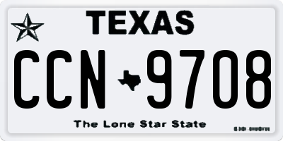 TX license plate CCN9708