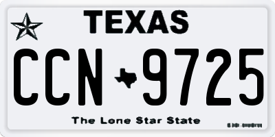 TX license plate CCN9725