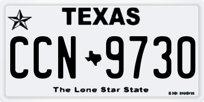 TX license plate CCN9730