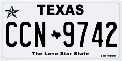 TX license plate CCN9742
