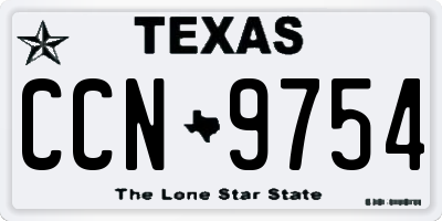 TX license plate CCN9754