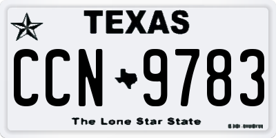 TX license plate CCN9783