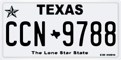 TX license plate CCN9788
