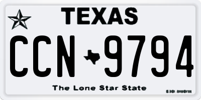 TX license plate CCN9794