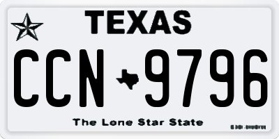 TX license plate CCN9796