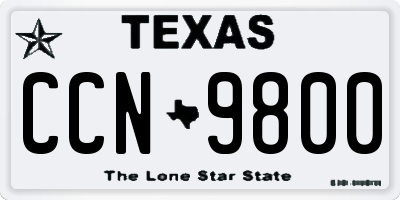 TX license plate CCN9800