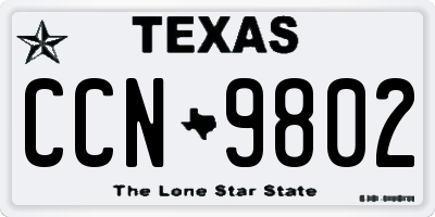 TX license plate CCN9802