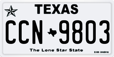 TX license plate CCN9803