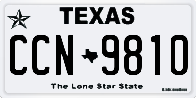 TX license plate CCN9810