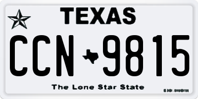 TX license plate CCN9815