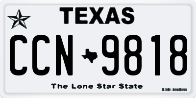 TX license plate CCN9818