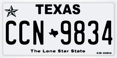 TX license plate CCN9834
