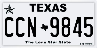 TX license plate CCN9845
