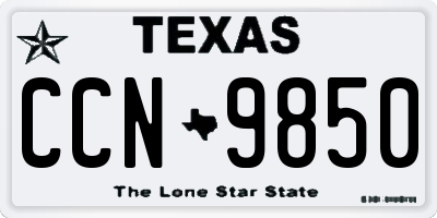 TX license plate CCN9850