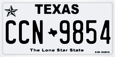 TX license plate CCN9854