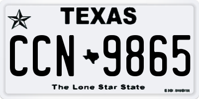 TX license plate CCN9865