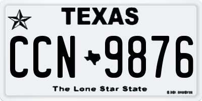 TX license plate CCN9876