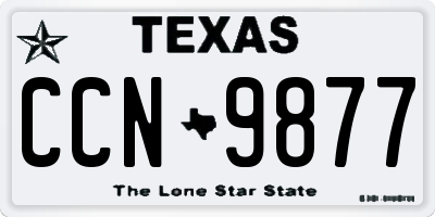 TX license plate CCN9877
