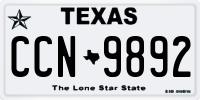 TX license plate CCN9892