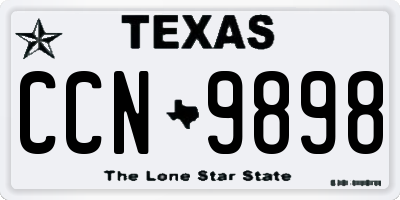TX license plate CCN9898