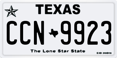 TX license plate CCN9923