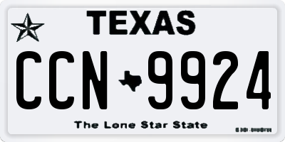 TX license plate CCN9924