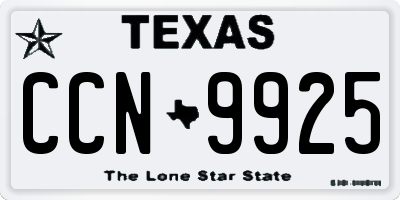 TX license plate CCN9925