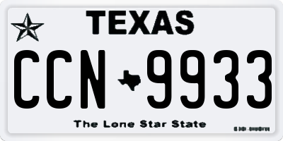 TX license plate CCN9933