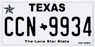 TX license plate CCN9934