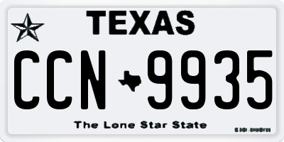 TX license plate CCN9935