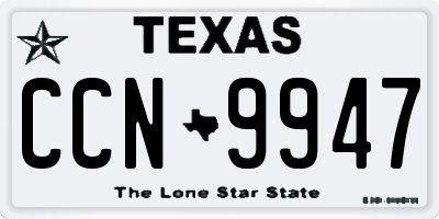 TX license plate CCN9947