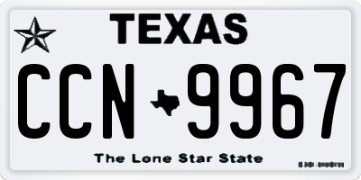 TX license plate CCN9967
