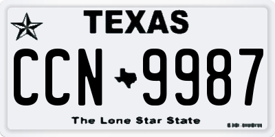 TX license plate CCN9987