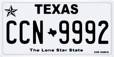 TX license plate CCN9992