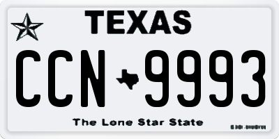 TX license plate CCN9993