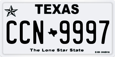 TX license plate CCN9997