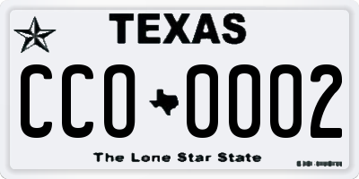 TX license plate CCO0002