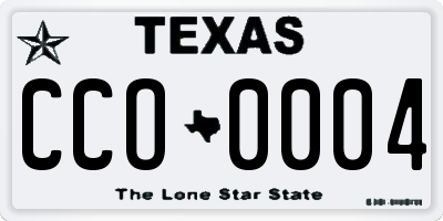 TX license plate CCO0004