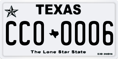 TX license plate CCO0006