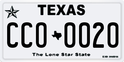 TX license plate CCO0020