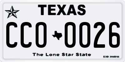TX license plate CCO0026