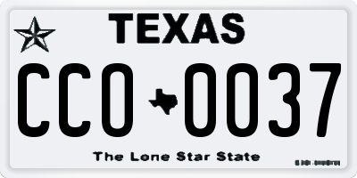 TX license plate CCO0037
