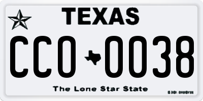 TX license plate CCO0038