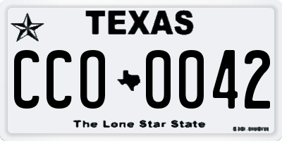 TX license plate CCO0042